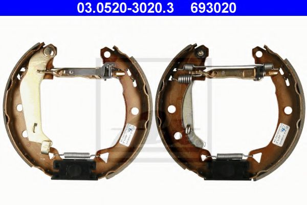 03.0520-3020.3 ATE Brake System Brake Shoe Set