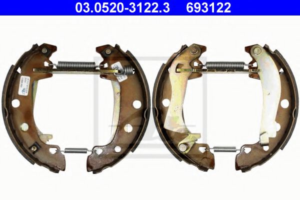 03.0520-3122.3 ATE Brake System Brake Shoe Set