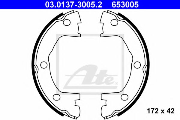 03.0137-3005.2 ATE Brake System Brake Shoe Set