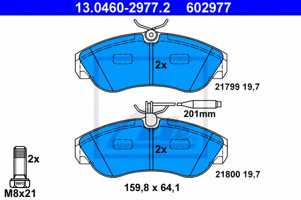 13.0460-2977.2 ATE Brake Pad Set, disc brake