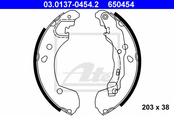 03.0137-0454.2 ATE Brake System Brake Shoe Set