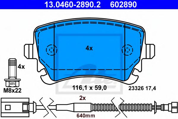 13.0460-2890.2 ATE Brake System Brake Pad Set, disc brake