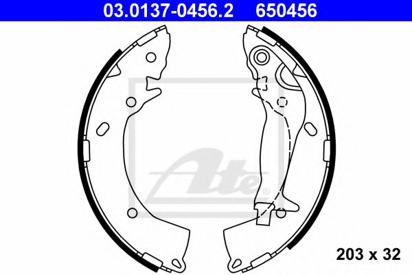 03.0137-0456.2 ATE Brake System Brake Shoe Set