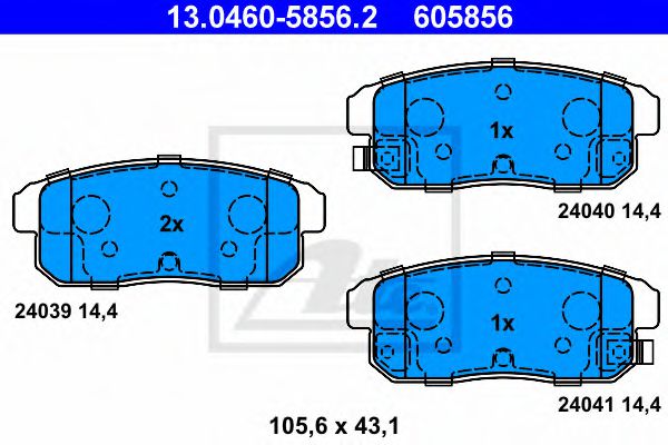 13.0460-5856.2 ATE Brake Pad Set, disc brake