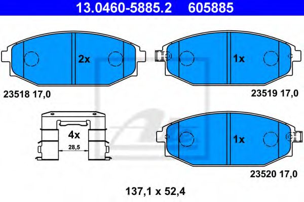 13.0460-5885.2 ATE Brake System Brake Pad Set, disc brake
