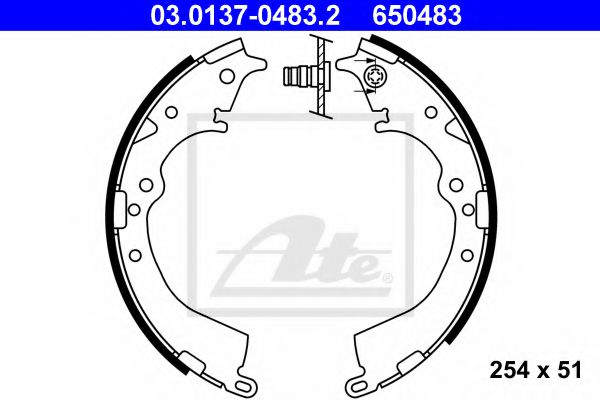 03.0137-0483.2 ATE Brake System Brake Shoe Set