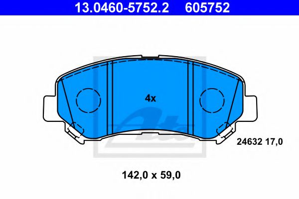 13.0460-5752.2 ATE Brake Pad Set, disc brake