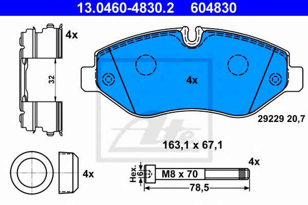 13.0460-4830.2 ATE Brake System Brake Pad Set, disc brake