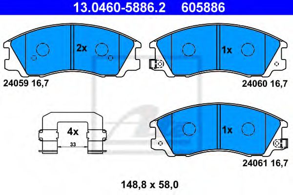 13.0460-5886.2 ATE Brake System Brake Pad Set, disc brake