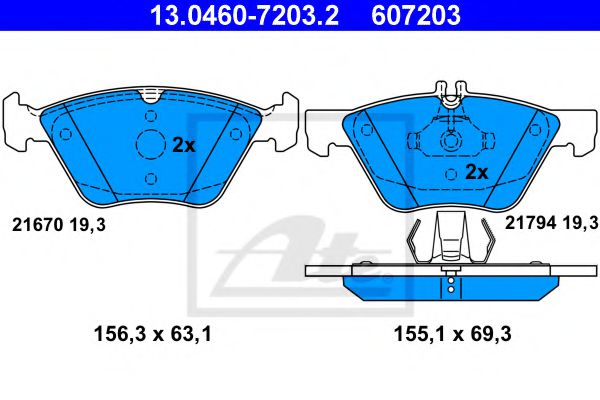 13.0460-7203.2 ATE Brake System Brake Pad Set, disc brake