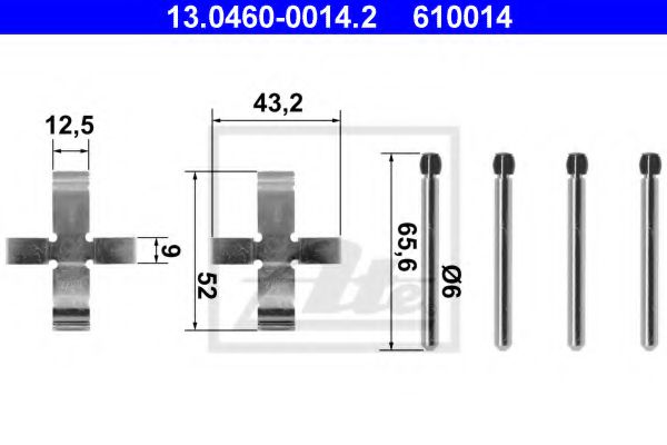 13.0460-0014.2 ATE Тормозная система Комплектующие, колодки дискового тормоза