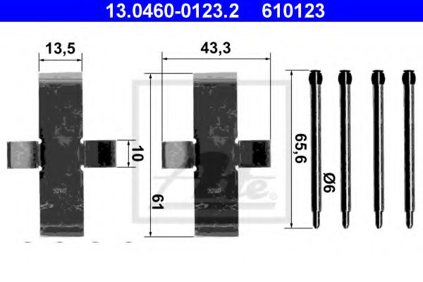 13.0460-0123.2 ATE Тормозная система Комплектующие, колодки дискового тормоза