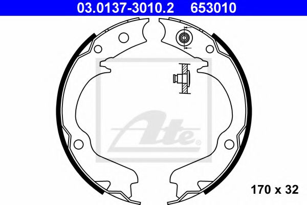 03.0137-3010.2 ATE Brake System Brake Shoe Set, parking brake