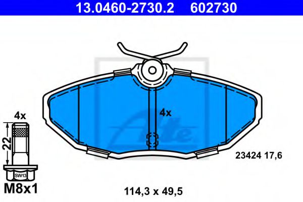 13.0460-2730.2 ATE Brake System Brake Pad Set, disc brake