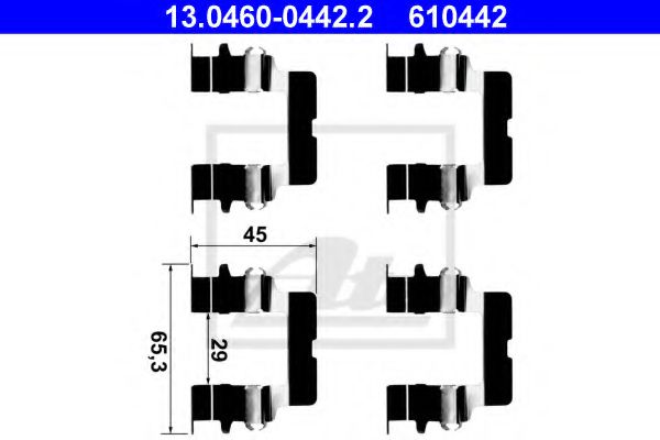 13.0460-0442.2 ATE Brake System Accessory Kit, disc brake pads