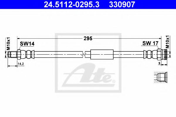 24.5112-0295.3 ATE Brake System Brake Hose