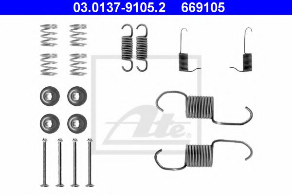 03.0137-9105.2 ATE Brake System Accessory Kit, brake shoes