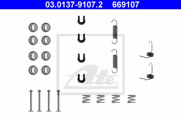 03.0137-9107.2 ATE Brake System Accessory Kit, brake shoes
