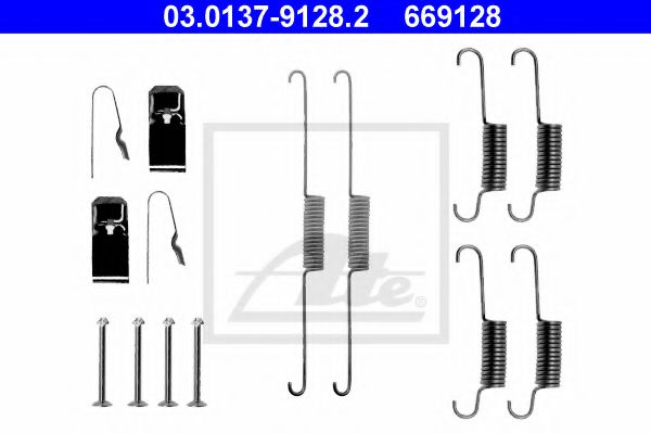 03.0137-9128.2 ATE Brake System Accessory Kit, brake shoes