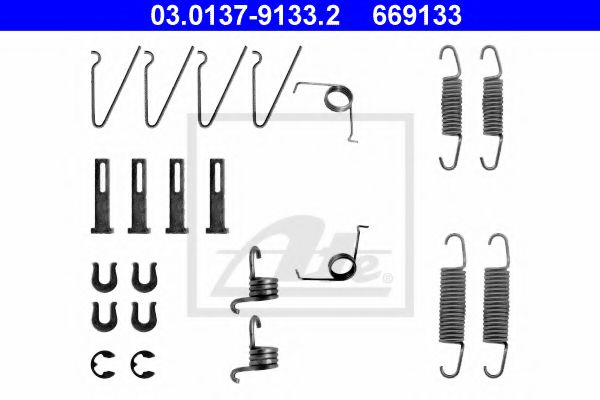 03013791332 ATE Accessory Kit, brake shoes