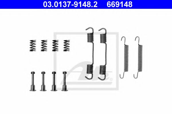 03.0137-9148.2 ATE Brake System Accessory Kit, parking brake shoes
