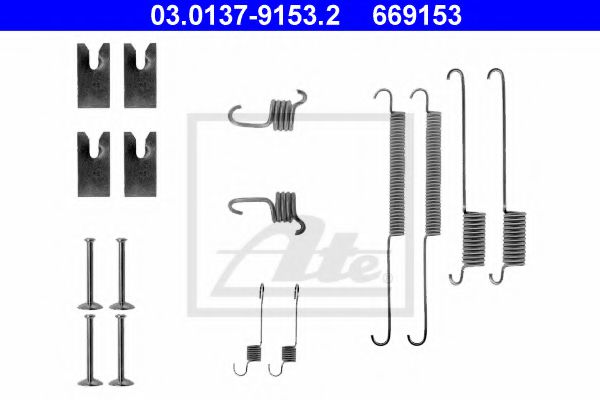 03.0137-9153.2 ATE Brake System Accessory Kit, brake shoes