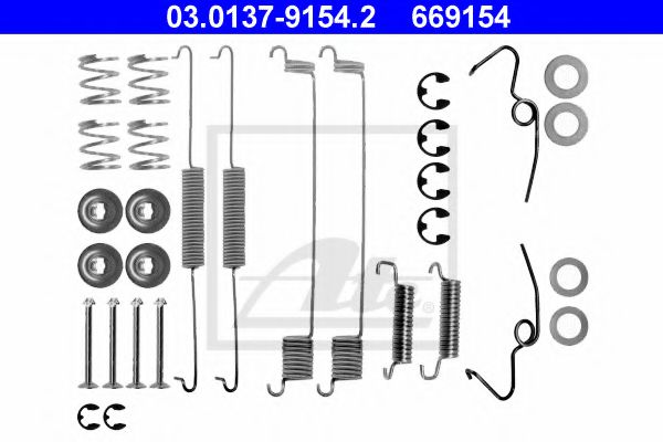 03.0137-9154.2 ATE Brake System Accessory Kit, brake shoes