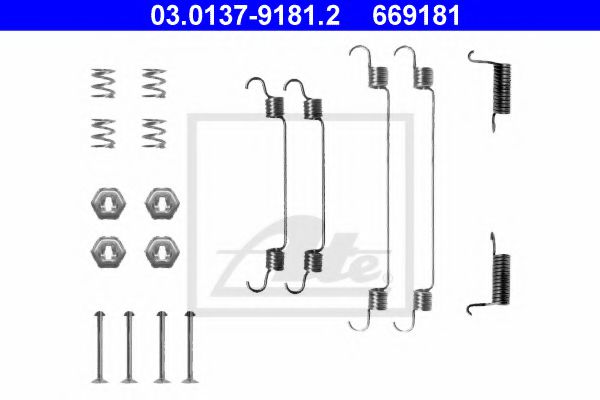 03.0137-9181.2 ATE Brake System Accessory Kit, brake shoes
