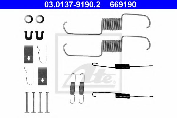 03.0137-9190.2 ATE Brake System Accessory Kit, brake shoes