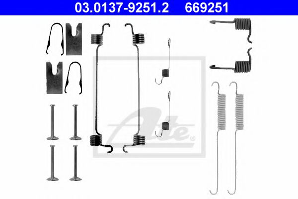 03.0137-9251.2 ATE Brake System Accessory Kit, brake shoes