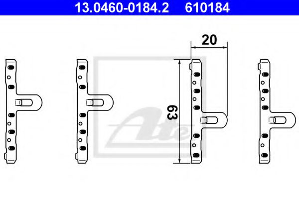 13.0460-0184.2 ATE Тормозная система Комплектующие, колодки дискового тормоза