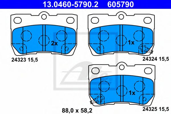 13.0460-5790.2 ATE Brake System Brake Pad Set, disc brake
