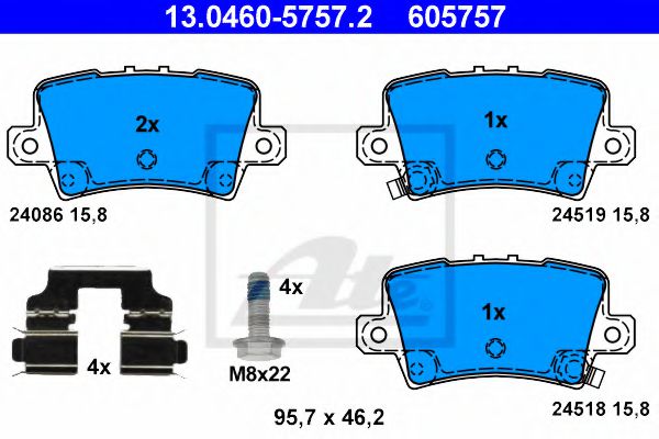 13.0460-5757.2 ATE Brake System Brake Pad Set, disc brake
