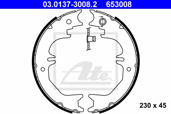 03.0137-3008.2 ATE Brake System Brake Shoe Set, parking brake