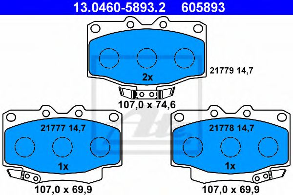13.0460-5893.2 ATE Brake System Brake Pad Set, disc brake