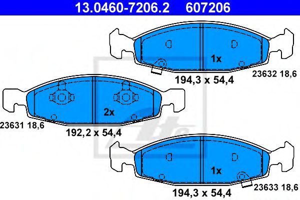 13.0460-7206.2 ATE Brake System Brake Pad Set, disc brake