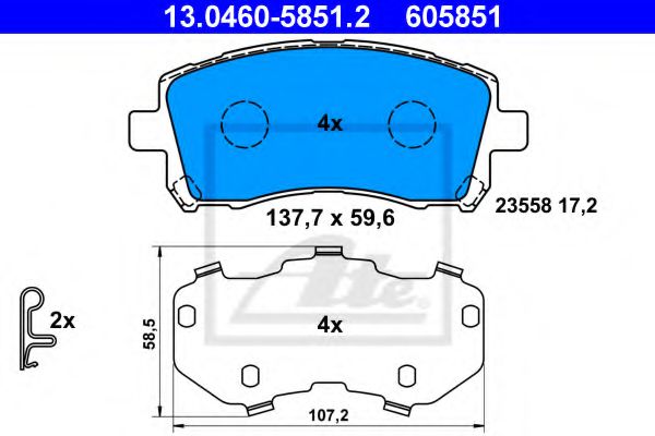 13.0460-5851.2 ATE Brake System Brake Pad Set, disc brake