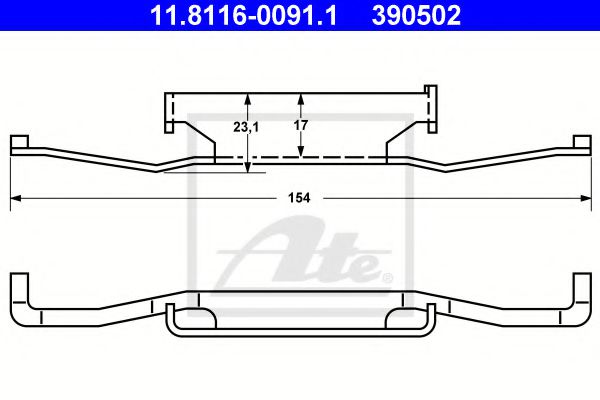 11.8116-0091.1 ATE Brake System Accessory Kit, brake caliper