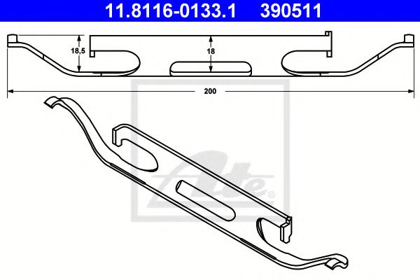 11.8116-0133.1 ATE Brake System Spring, brake caliper