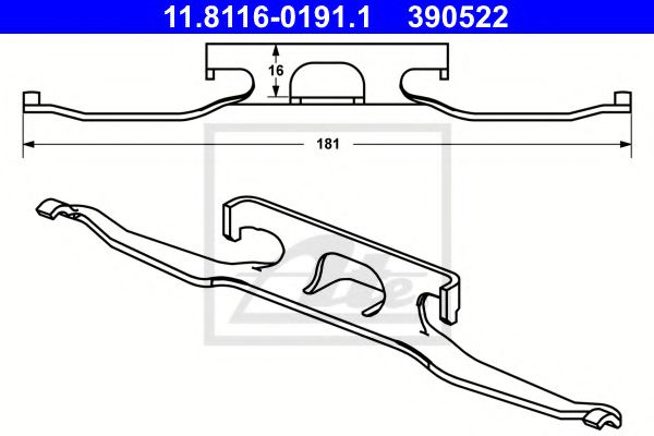 11.8116-0191.1 ATE Brake System Spring, brake caliper