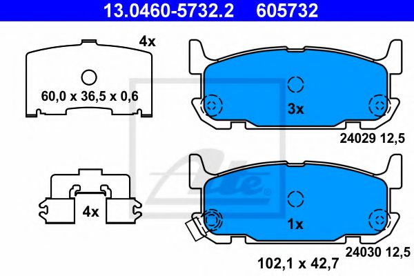 13.0460-5732.2 ATE Brake System Brake Pad Set, disc brake