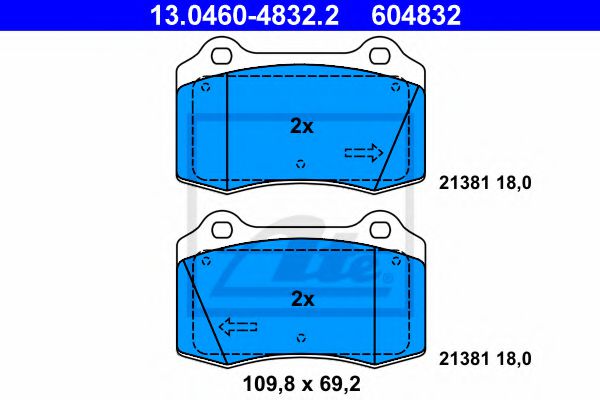 13.0460-4832.2 ATE Brake Pad Set, disc brake