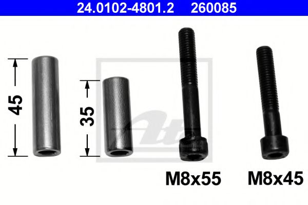 24.0102-4801.2 ATE Guide Sleeve Kit, brake caliper