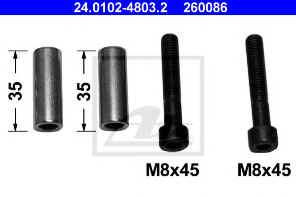 24.0102-4803.2 ATE Guide Sleeve Kit, brake caliper