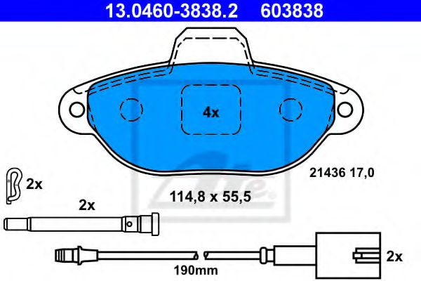13.0460-3838.2 ATE Brake System Brake Pad Set, disc brake
