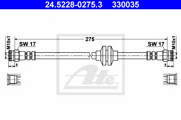 24.5228-0275.3 ATE Brake System Brake Hose