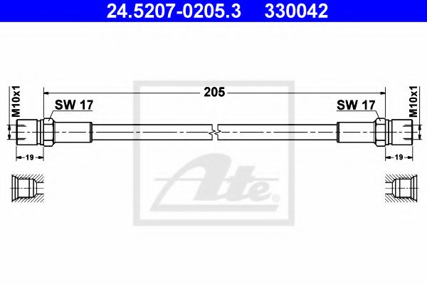 24.5207-0205.3 ATE Brake System Brake Hose