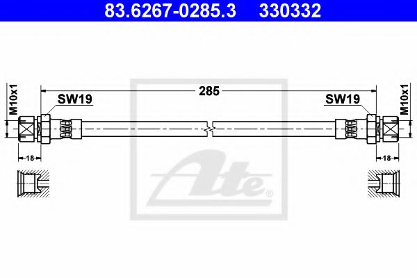 83.6267-0285.3 Brake System Brake Hose