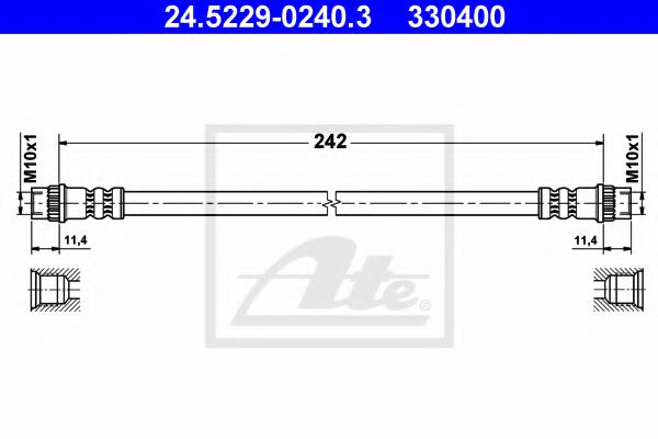 24.5229-0240.3 ATE Brake System Brake Hose