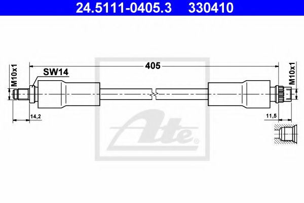 24.5111-0405.3 ATE Brake System Brake Hose